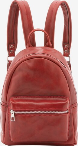 Zaino 'Zaino in vera pelle Alessia Firenze - Chiusura zip, tracolla regolabile' di Alessia Firenze in rosso: frontale