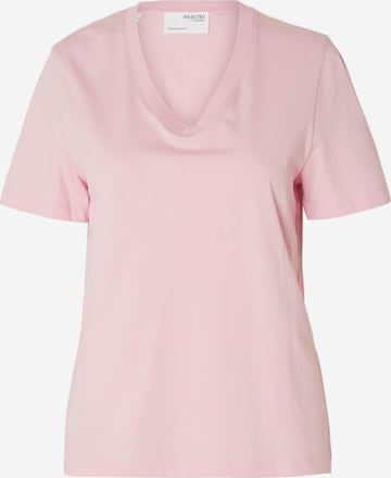 T-shirt SELECTED FEMME en rose : devant