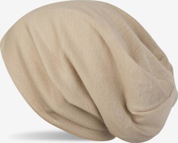 styleBREAKER Mütze 'Beanie mit All Over Glitzer' in Beige: Vorderseite