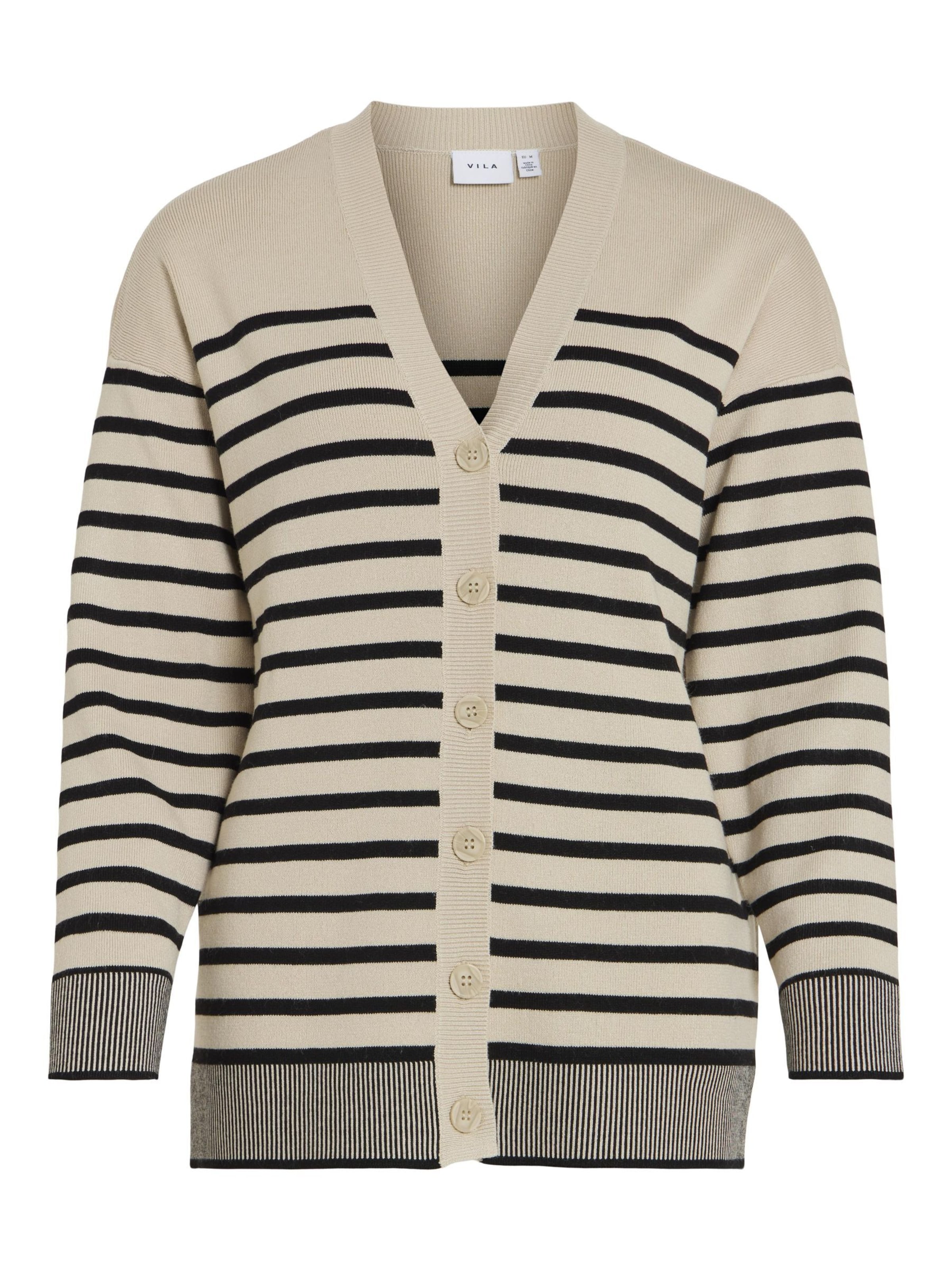 VILA Gebreid vest in Beige: voorkant