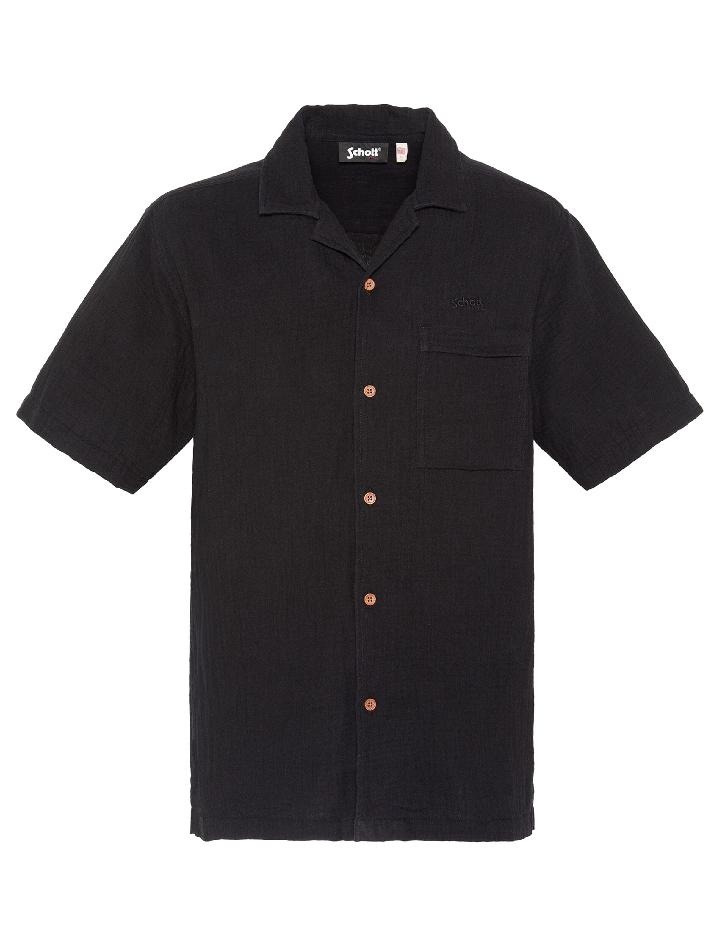 Schott NYC Shirt in Black: front