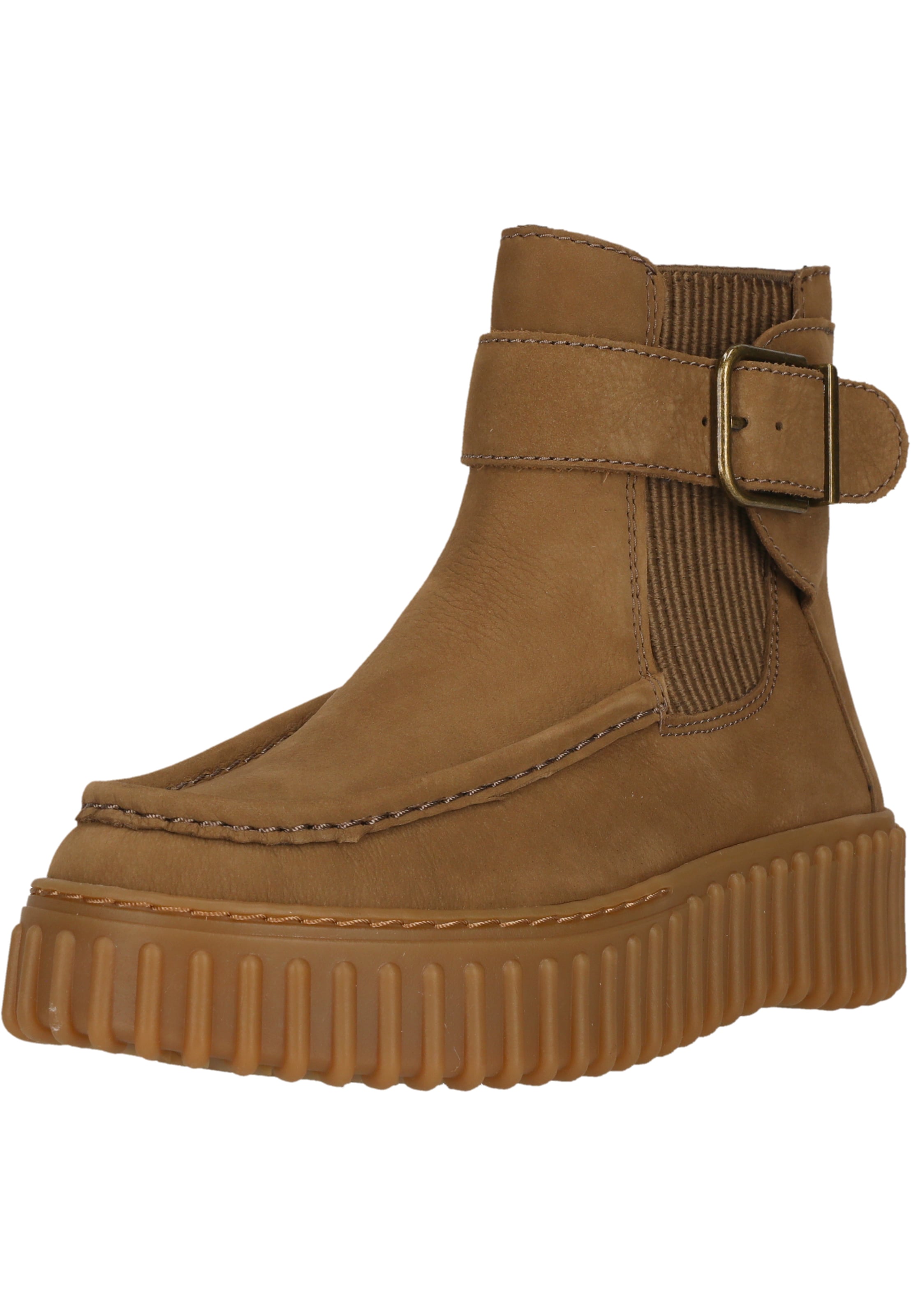 CLARKS Booties 'Torhill Buckle' in Brown: front