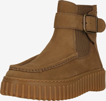CLARKS Ankle Boots 'Torhill Buckle' in Braun: Vorderseite