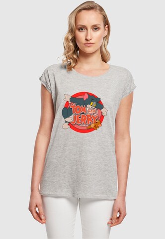 ABSOLUTE CULT T-Shirt 'Tom And Jerry - Classic Catch' in Grau: Vorderseite