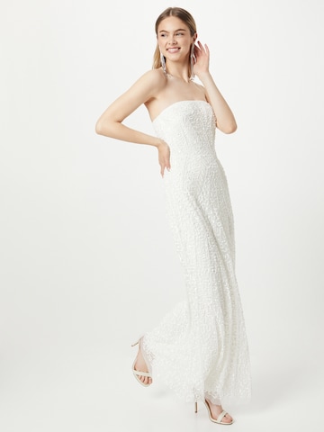 LACE & BEADS - Vestido de festa 'Carla' em branco