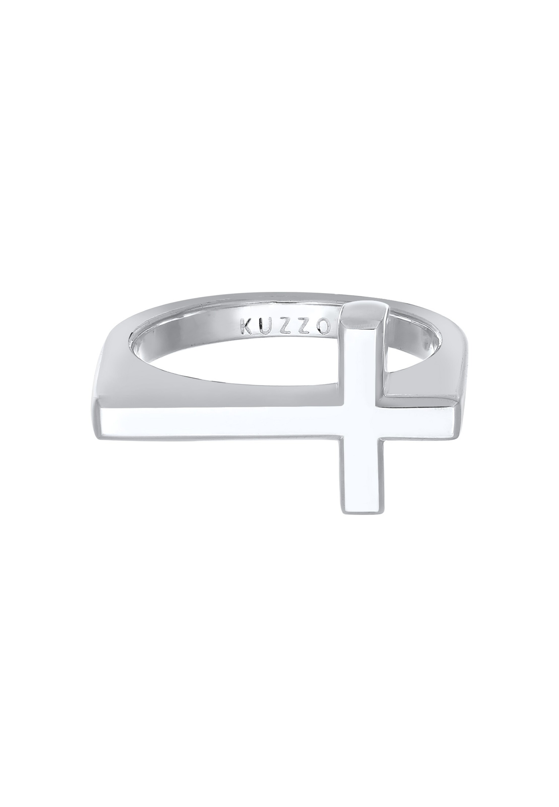 KUZZOI Ring 'Kreuz' in Silver
