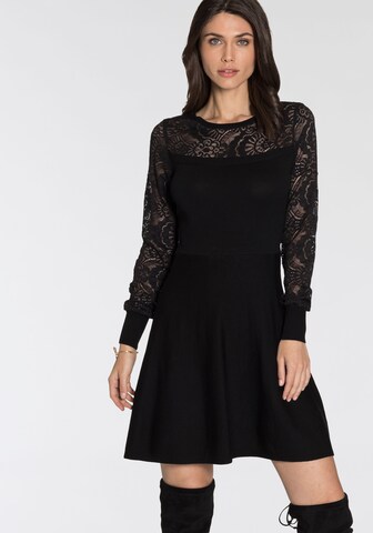 MELROSE Strickkleid in Schwarz: Vorderseite