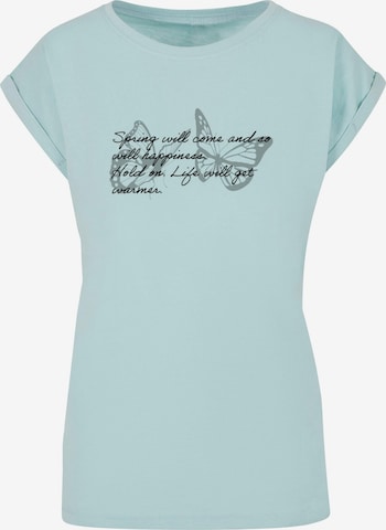Merchcode Shirt 'Spring Saying' in Blue: front