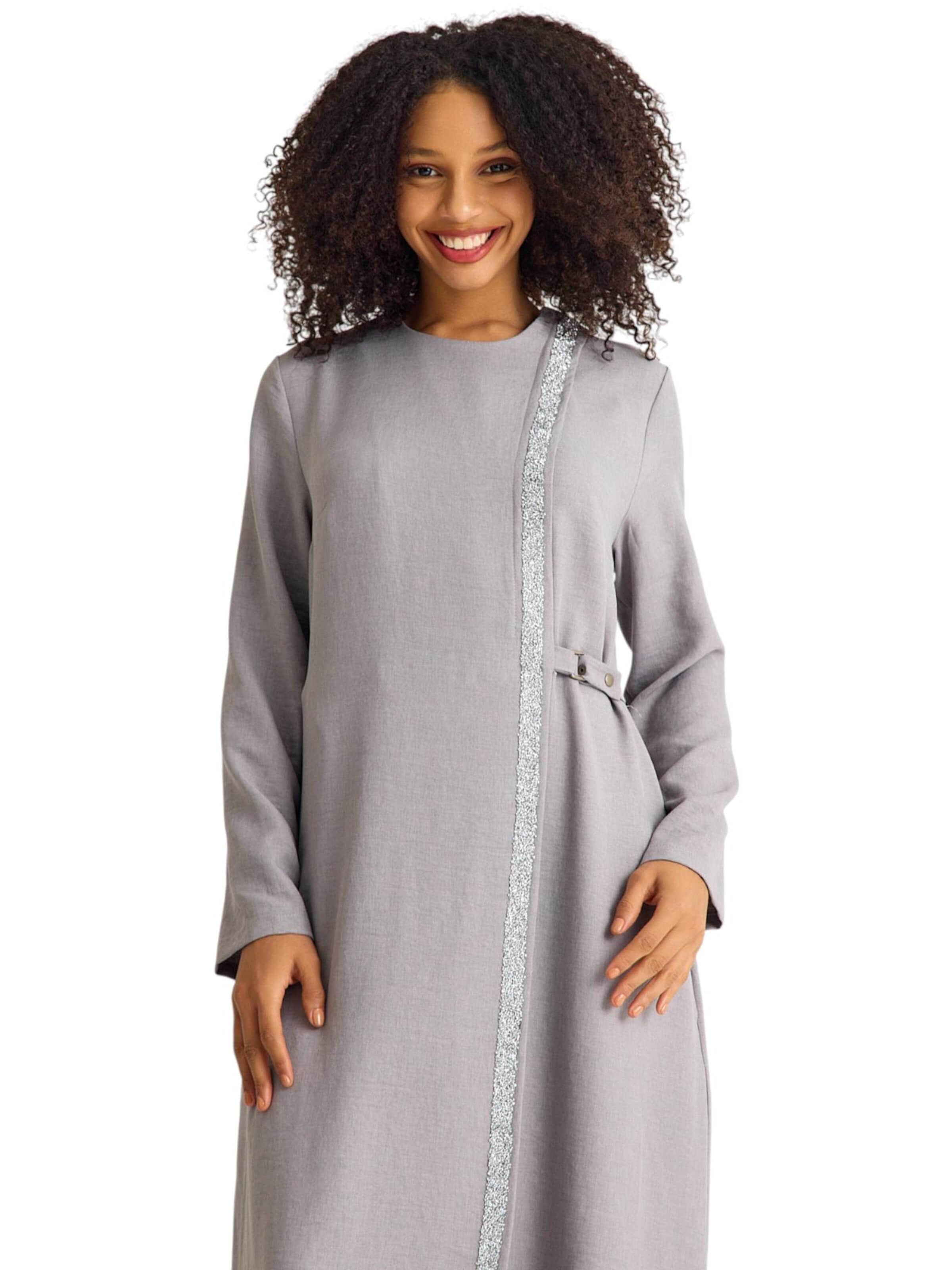 fashionshowcase Kleid 'Leila-Ferace'‌‌‌‌‌‌ in Grau