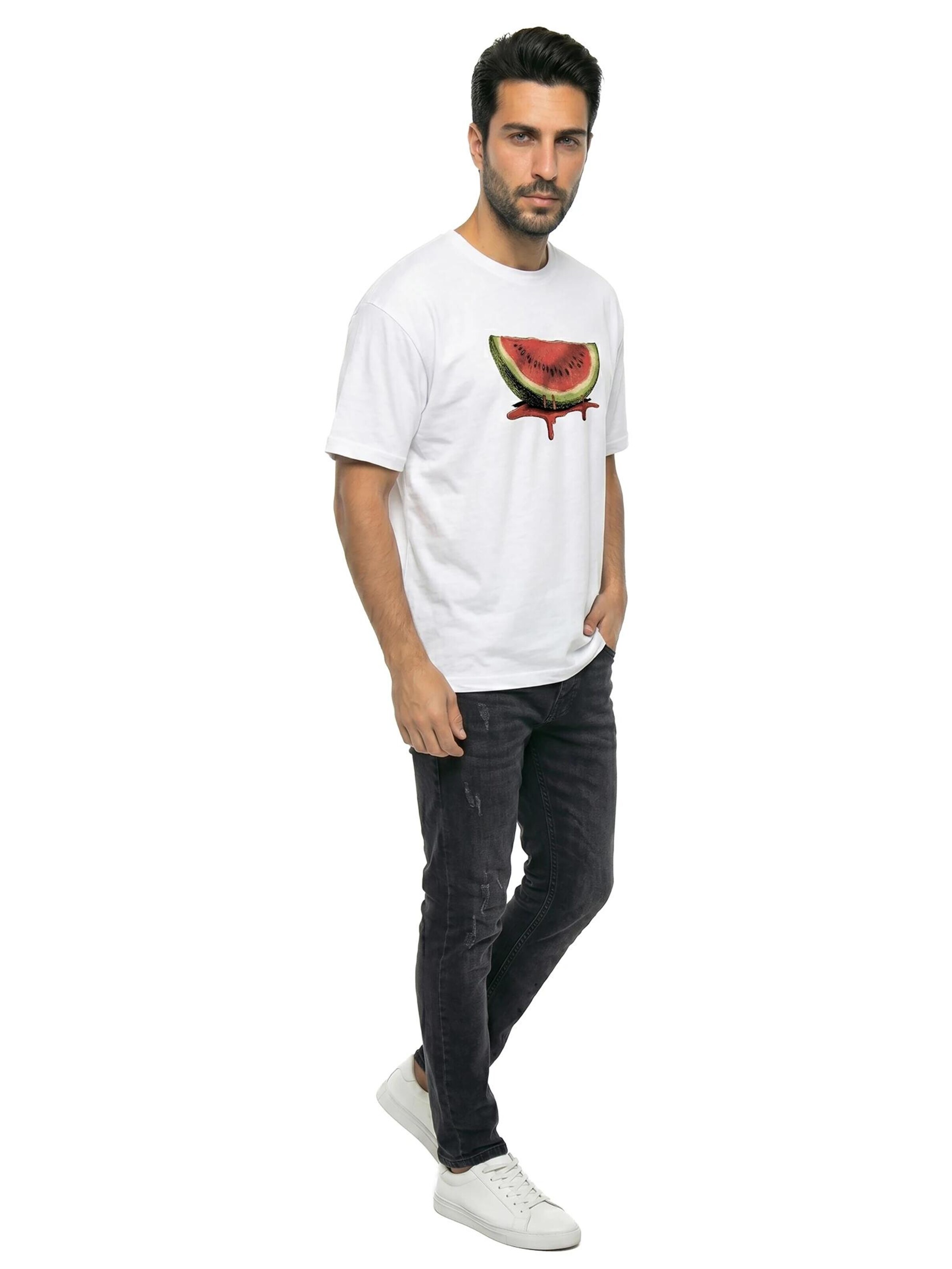 MAKAYA Shirt 'Watermelon' in White