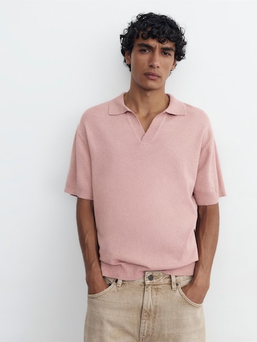 Pull&Bear Koszulka w kolorze różowy: przód