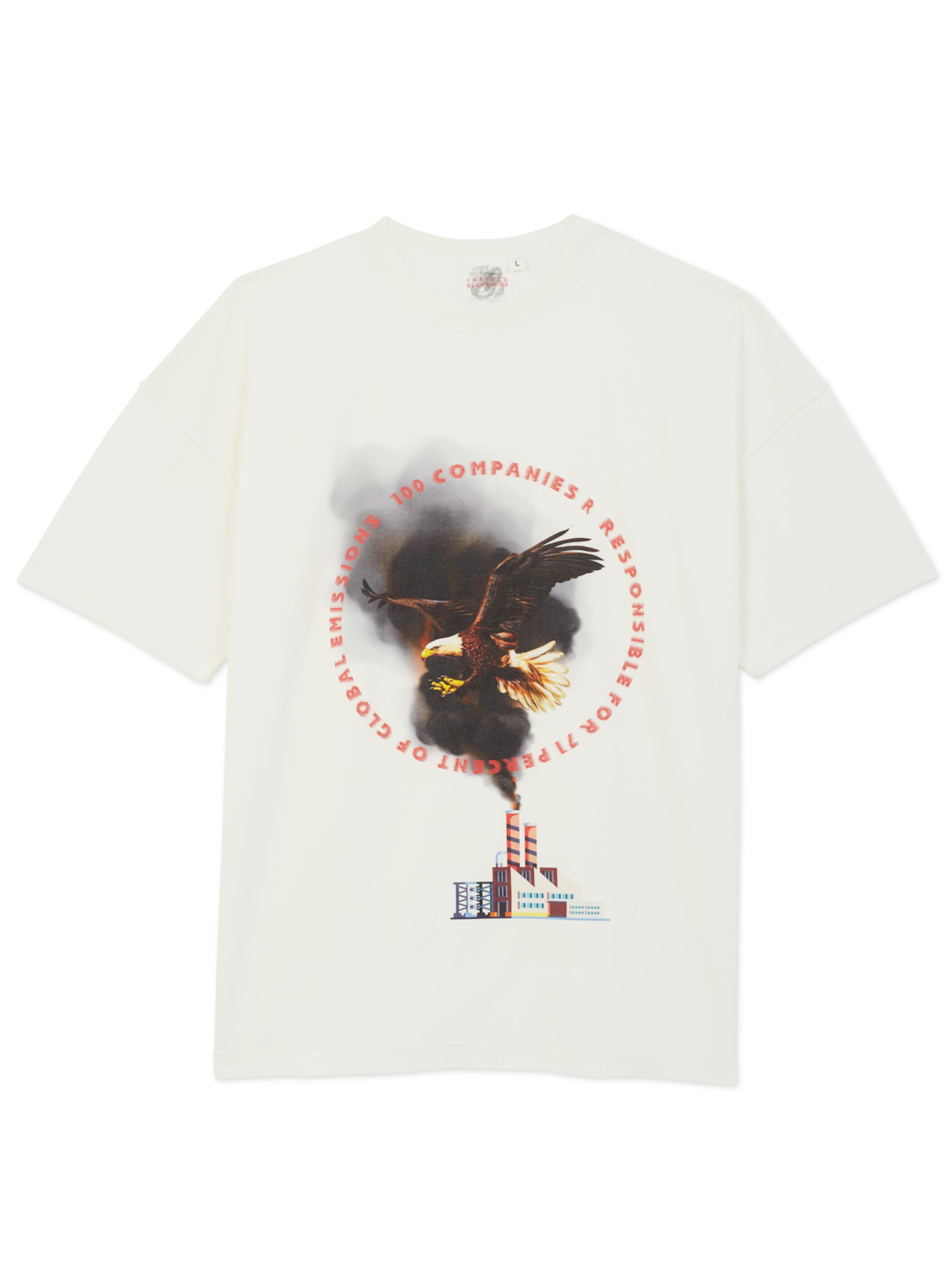 The Rad Black Kids - Camiseta '100 Companies Pollute T-Shirt' en blanco: frente