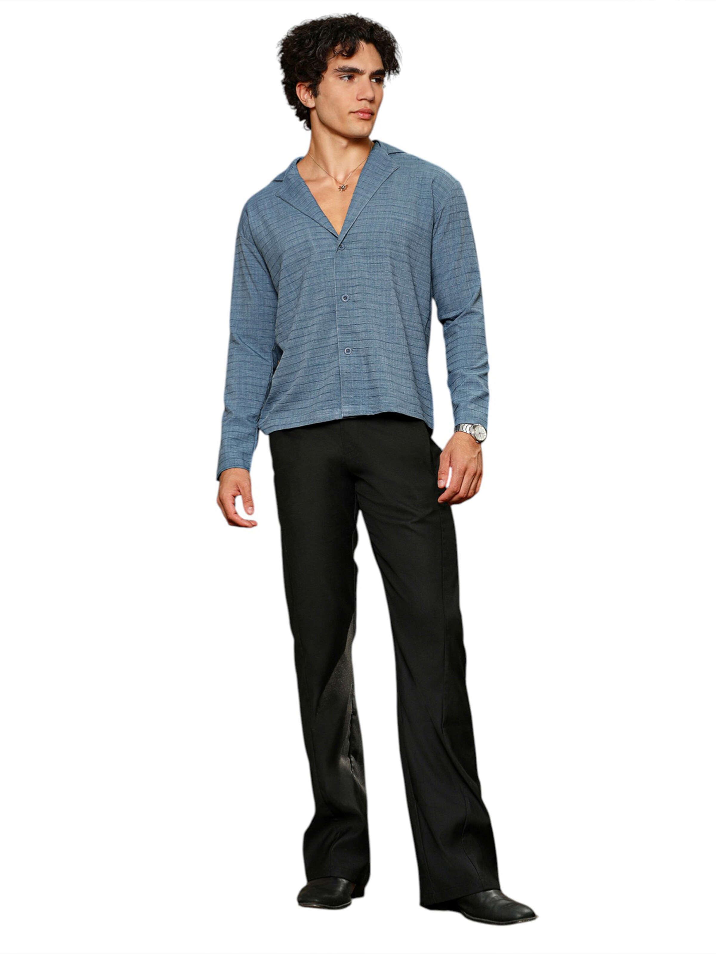 Campus Sutra Средняя посадка Рубашка 'Kaliyah' в Синий