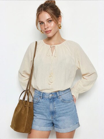 Bianco Lucci Bluse 'Blusen'‌‌‌‌‌‌‌ in Beige
