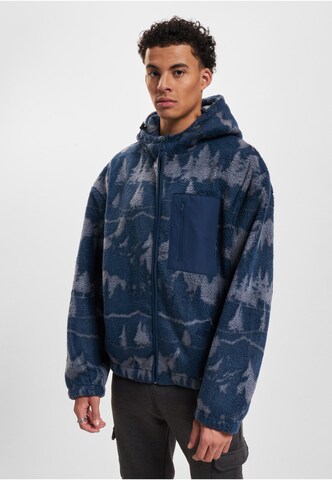 Just Rhyse Fleece jacket 'Snow' in Blue: front