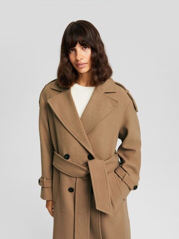 Bershka Between-Seasons Coat in Brown