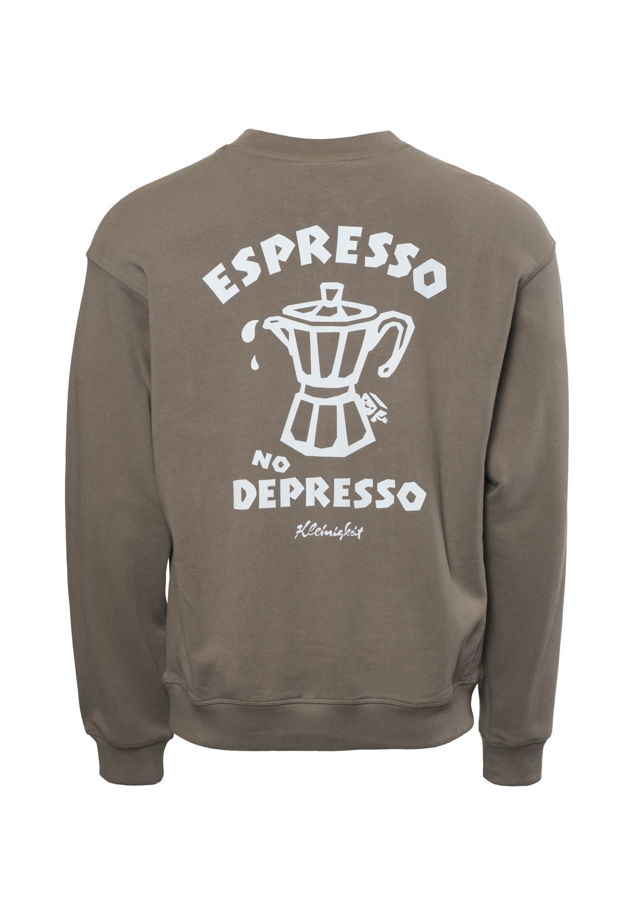 Kleinigkeit Sweatshirt 'Espresso No Depresso' in Bruin