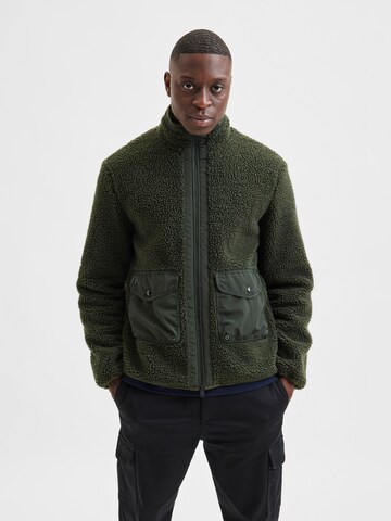 Giacca di pile 'Snowden' di SELECTED HOMME in verde: frontale