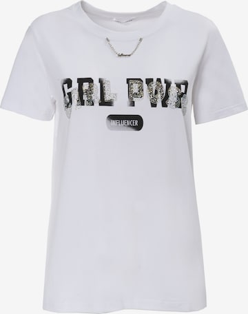 Maglietta 'Girl Power' di Influencer in bianco: frontale