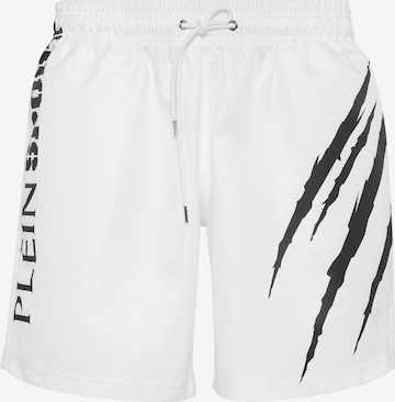 Plein Sport - Bermudas 'Scratch' en blanco: frente