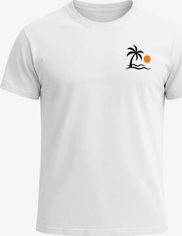 Neverless Shirt 'Palme' in White: front