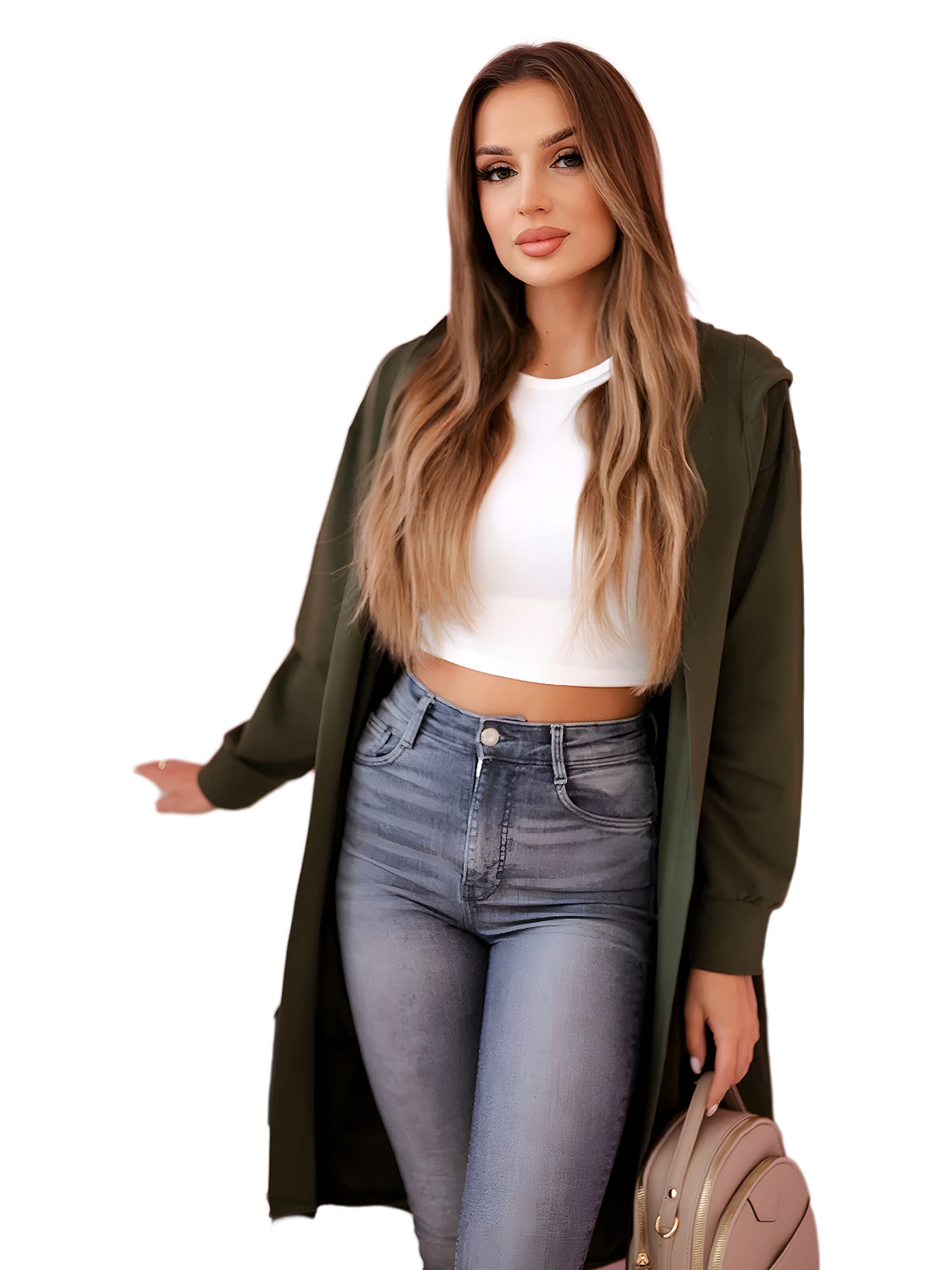Lumera Gebreid vest in Groen: voorkant
