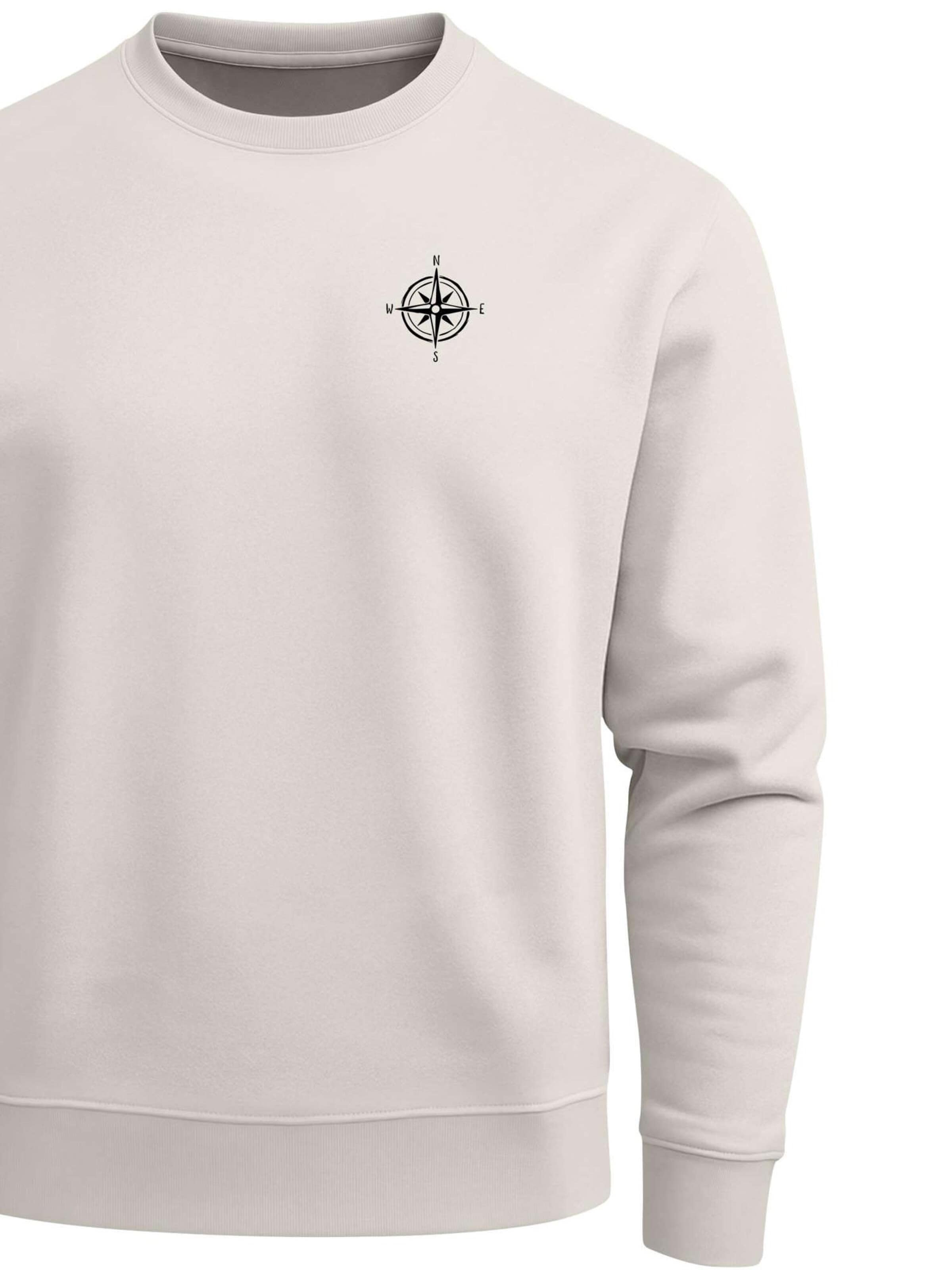 Neverless Sweatshirt 'Kompass' in Beige
