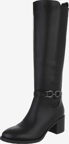 Ital-Design Stiefel in Schwarz: Vorderseite