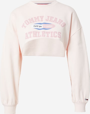 Bluză de molton de la Tommy Jeans pe roz: față