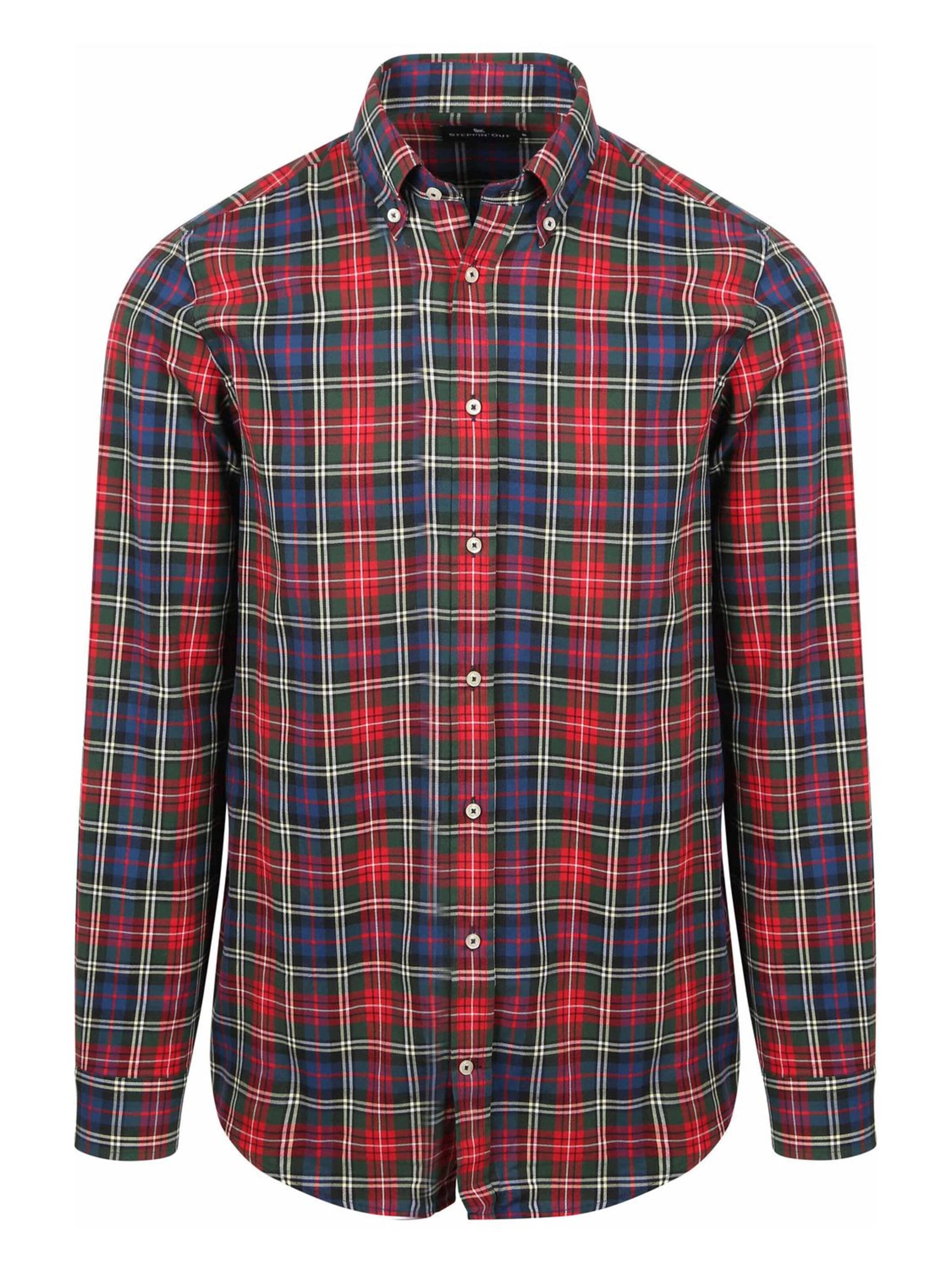 Steppin' out Slim fit Overhemd in Rood: voorkant