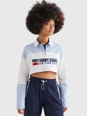 Tommy Jeans Тениска в синьо: отпред