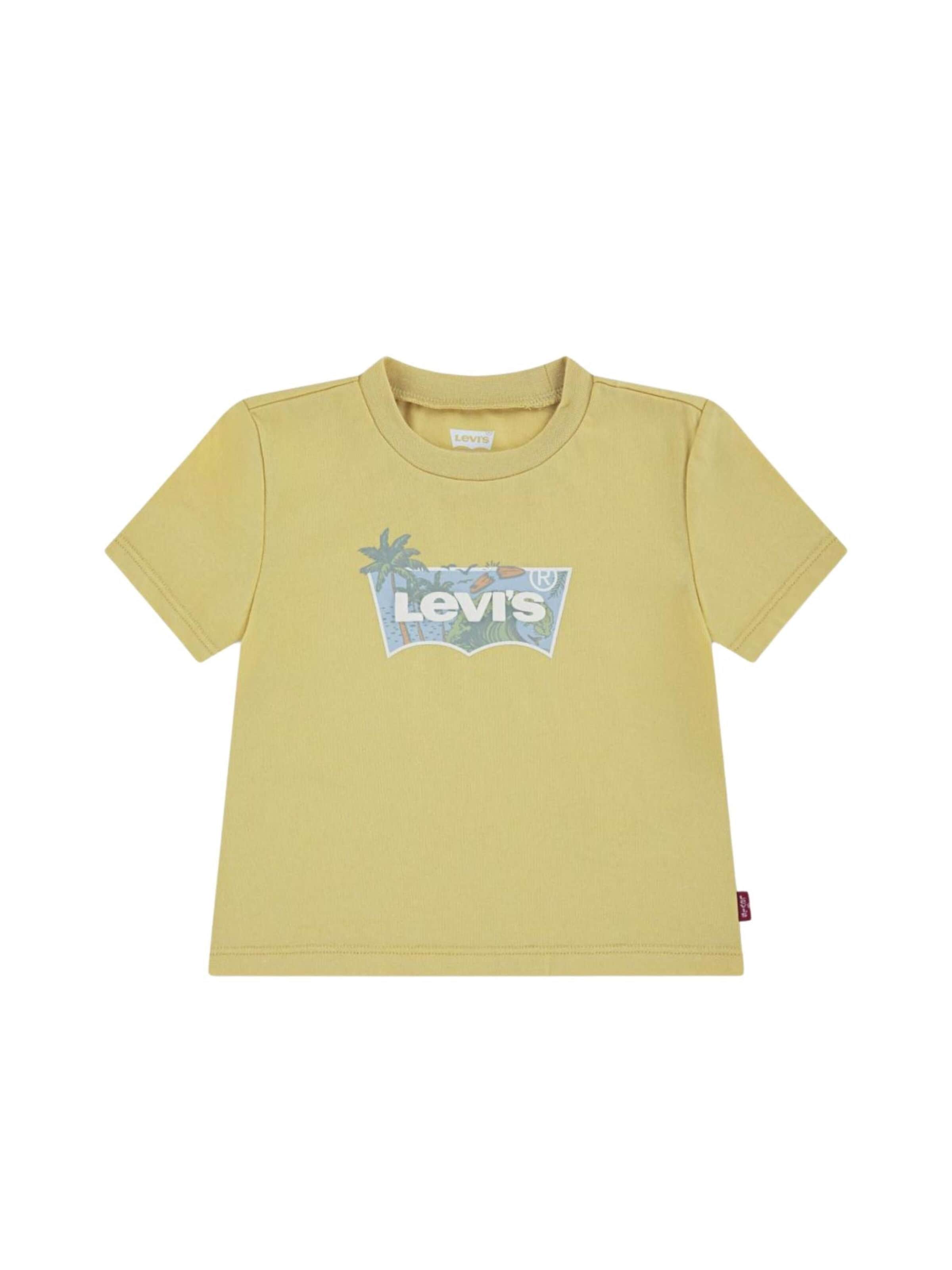 Levi's Kids T-shirt 'LEVI'S kids LVB HIGH TIDE BATWING TEE T-SHIRT' i gul: framsida