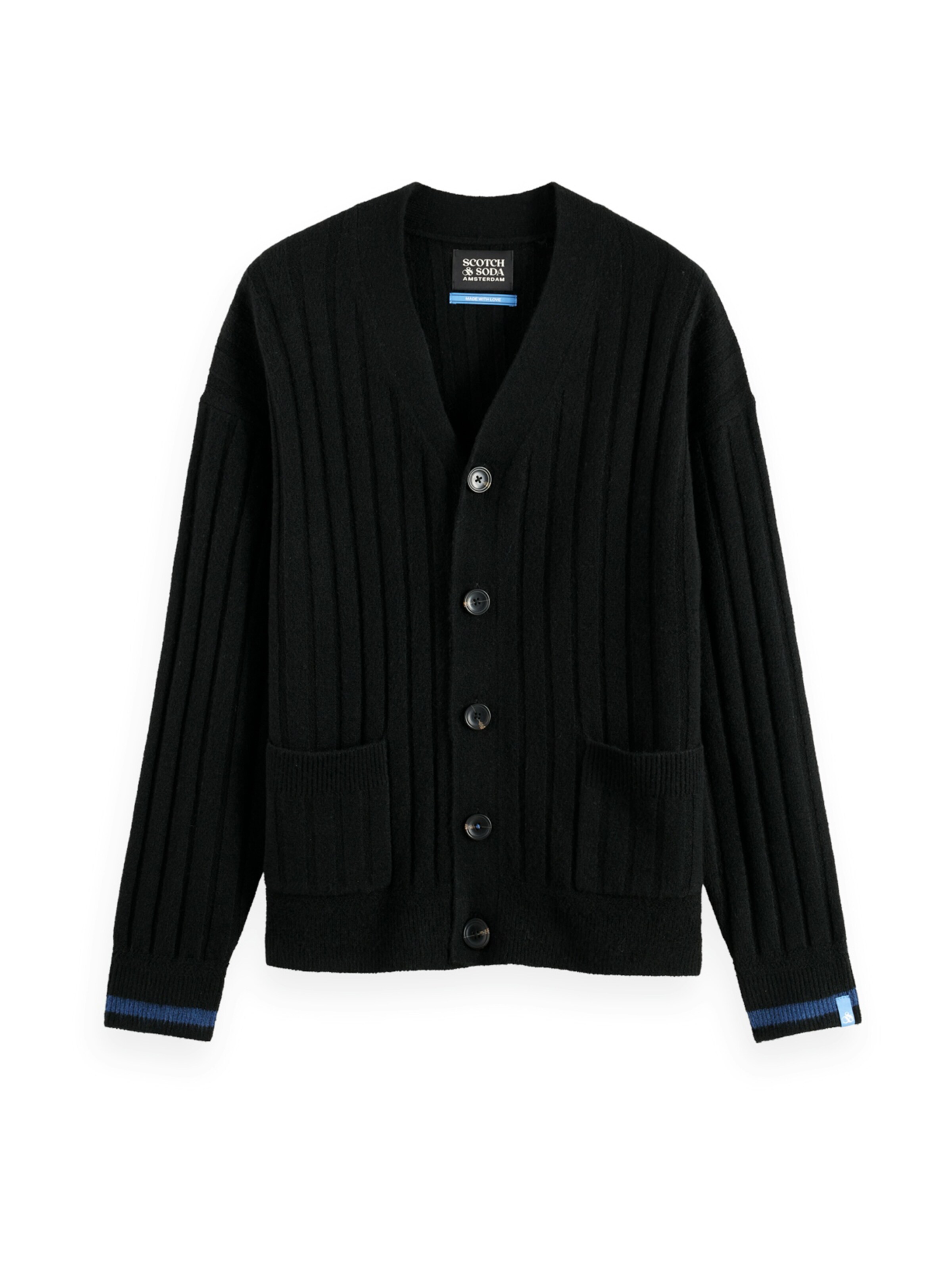 SCOTCH & SODA Вязаная кофта в Черный: спереди