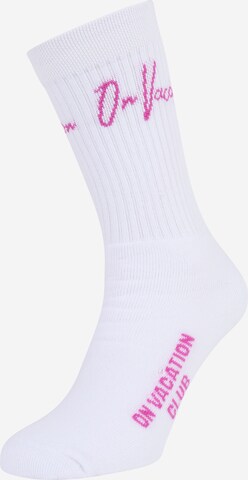 On Vacation Club Socks in White: front