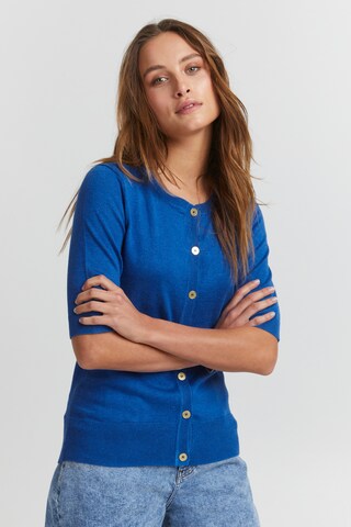 PULZ Jeans Knit Cardigan in Blue: front