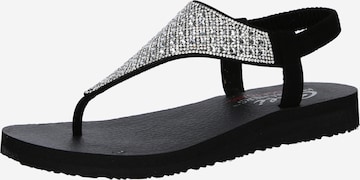 Flip-flops 'MEDITATION - ROCKSTAR' de la SKECHERS pe negru: față