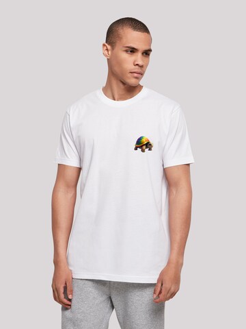 F4NT4STIC Shirt 'Rainbow Turtle' in White: front