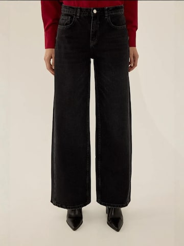Hiccup Wide Leg Jeans in Schwarz: Vorderseite