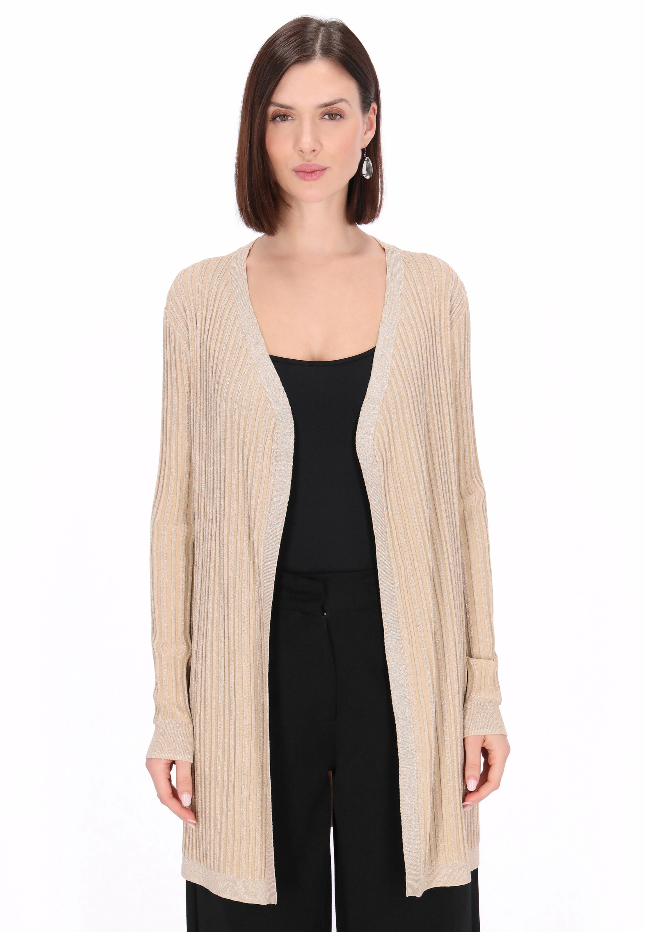 usha BLACK LABEL Knit cardigan 'Classic' in Beige: front