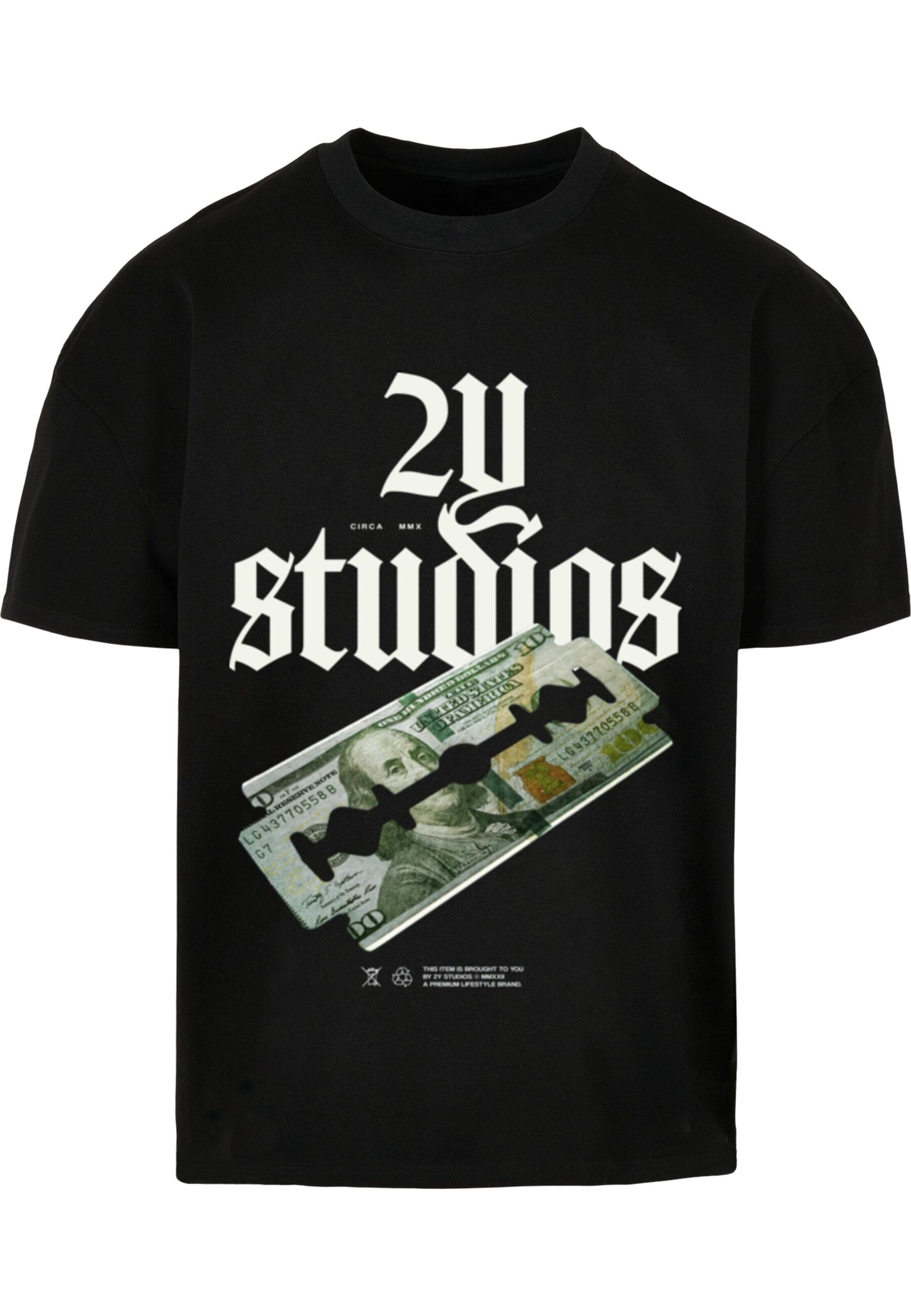 Maglietta di 2Y Studios in nero: frontale