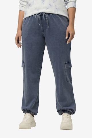 Ulla Popken Tapered Pants in Blue: front