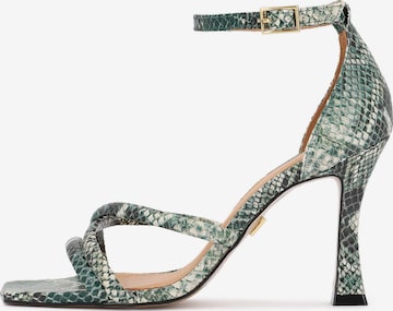 žalia Kazar Basutės su dirželiais: priekis