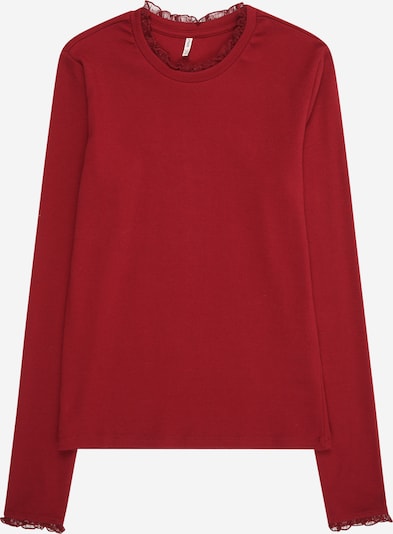 Marškinėliai 'KOGLESLIE' iš ONLY GIRLS, spalva – vyno raudona spalva, Prekių apžvalga