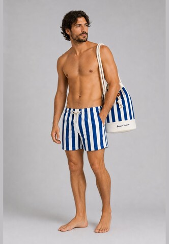 Gassa d'Amante Badeshorts & Strandtasche 'Varigotti' in Blau