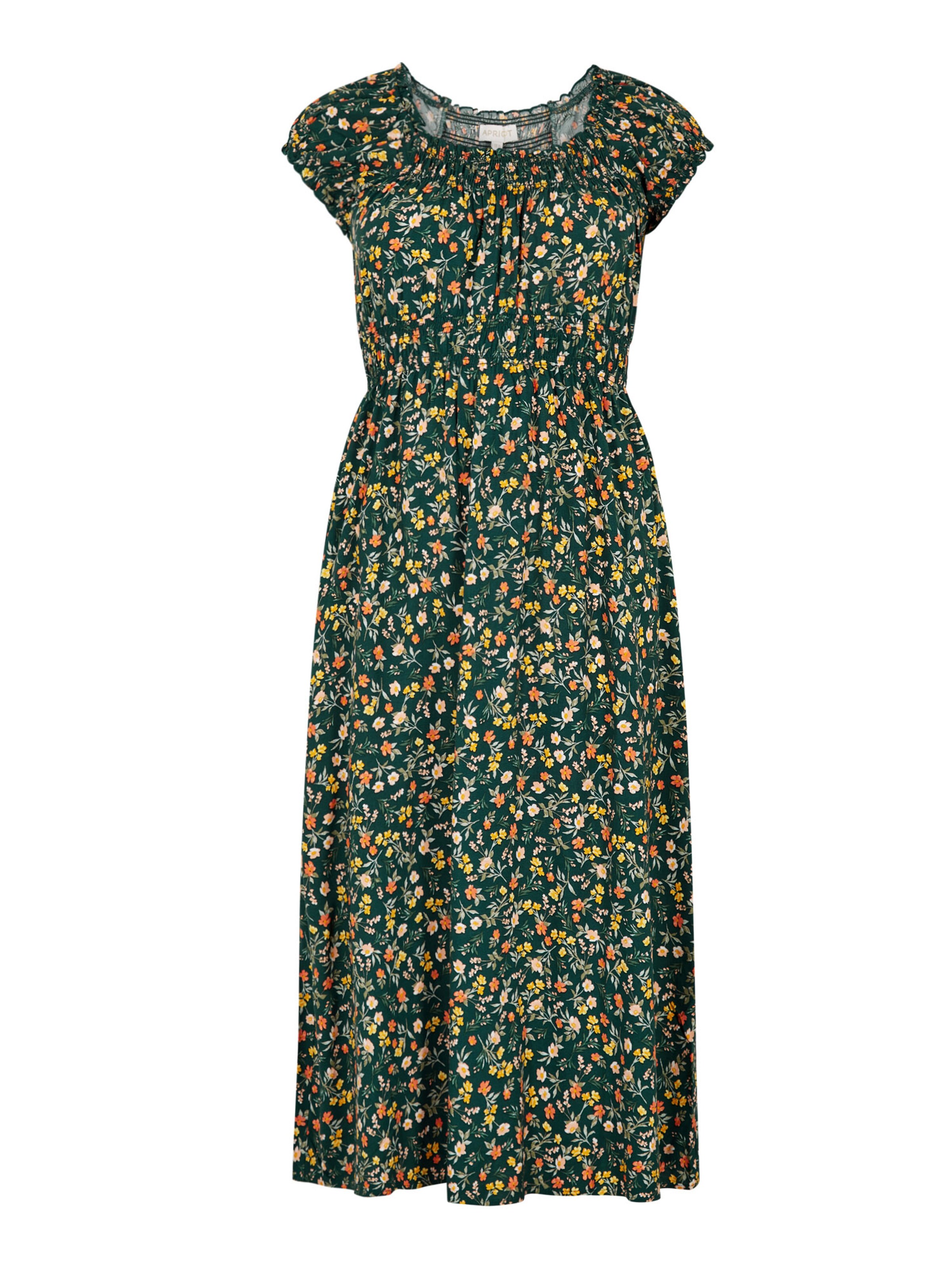 Apricot Kleid in Grün: Vorderseite