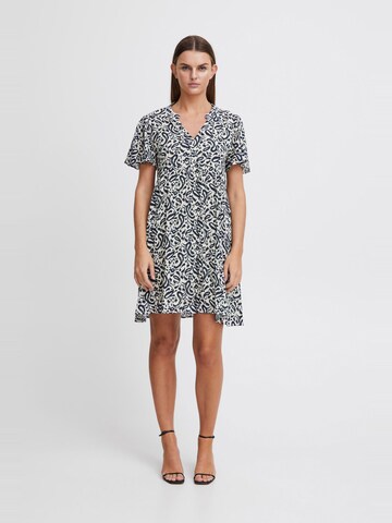 Robe-chemise ' Marrakech ' ICHI en bleu : devant