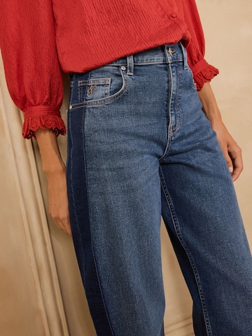 Barrel Jean love & roses en bleu