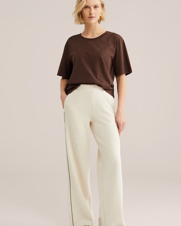 WE Fashion Широкий Штаны в Бежевый