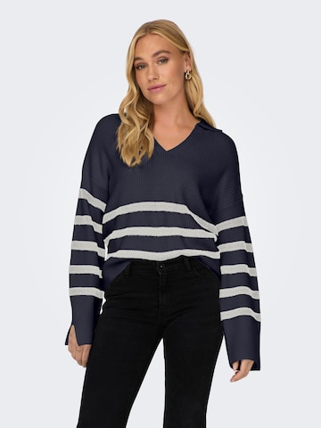 Pull-over 'MONNA' ONLY en bleu : devant