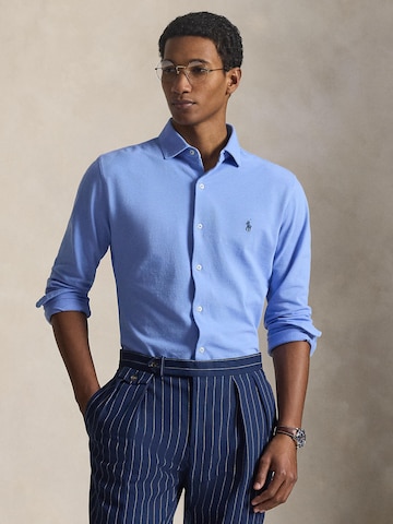 Coupe slim Chemise business Polo Ralph Lauren en bleu : devant
